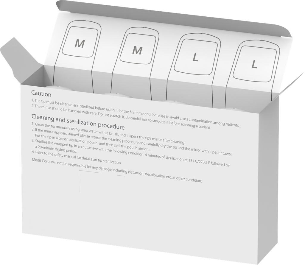 Medit Tip voor de mondscanner i900 Medium & Large (Totaal 4st)   